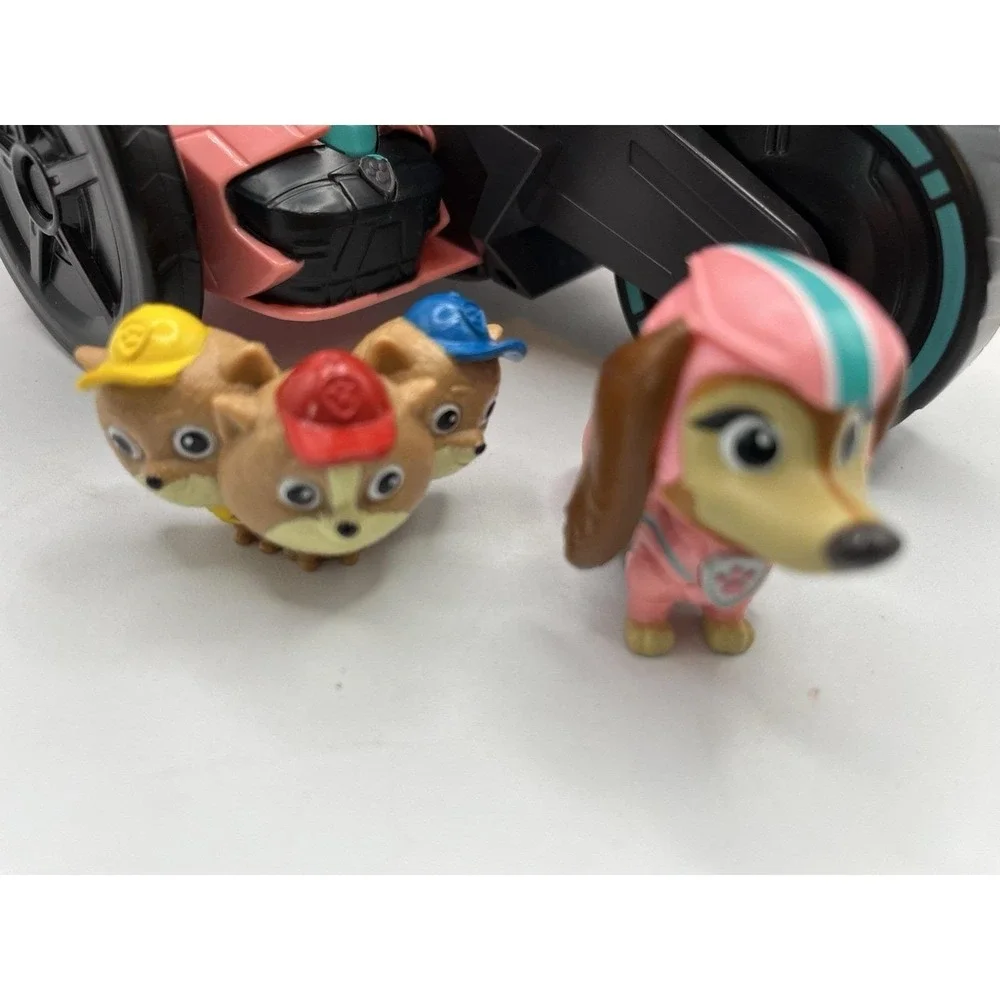 Paw Patrol Movie Liberty Deluxe Pink Motorcycle Scooter Sidecar Vehicle + Figure